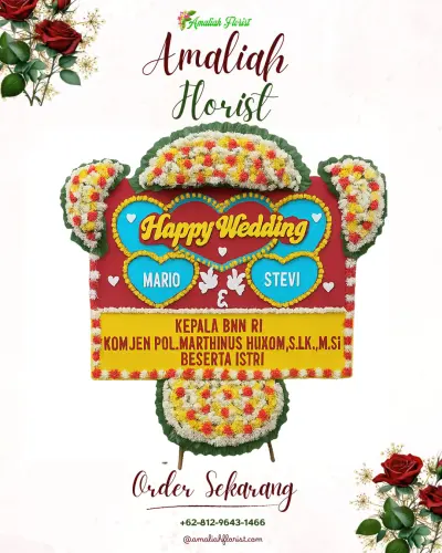 Karangan Papan Bunga Pernikahan di Jatiuwung